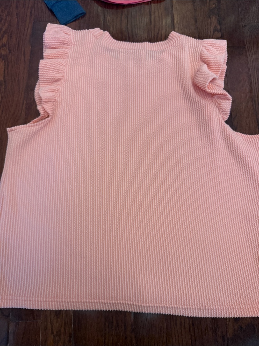 Simply Southern Pink Ruffle Tank Top for Girls - Picture 3 of 3